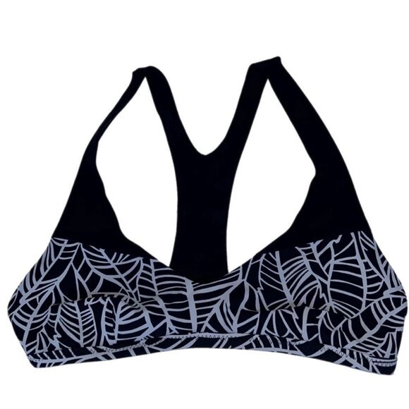 Lululemon Shanti Surf Sport Bikini Top in Pretty Palm Black Angel Wing / Black - Picture 6 of 9